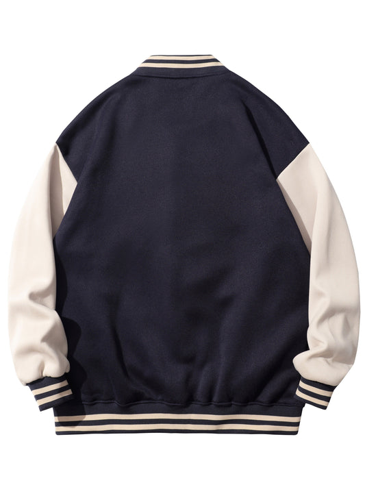 Mobexa Rose Design Unisex Baseball Jacket with Fleece Lining